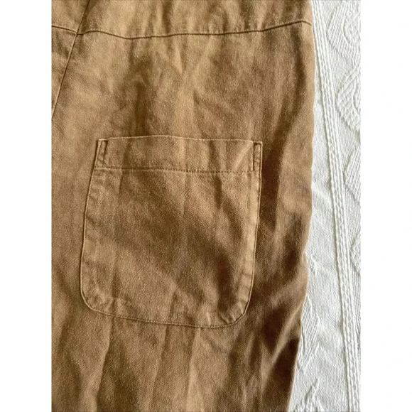 Rylee & Cru Tencel Linen Blend Utility Jumpsuit Brown Romper Pockets Size M - Picture 14 of 14